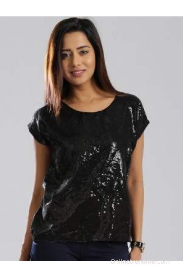 Dressberry Casual Short Sleeve Self Design Women's Top Dressberry Casual Short Sleeve Self Design Women's Top